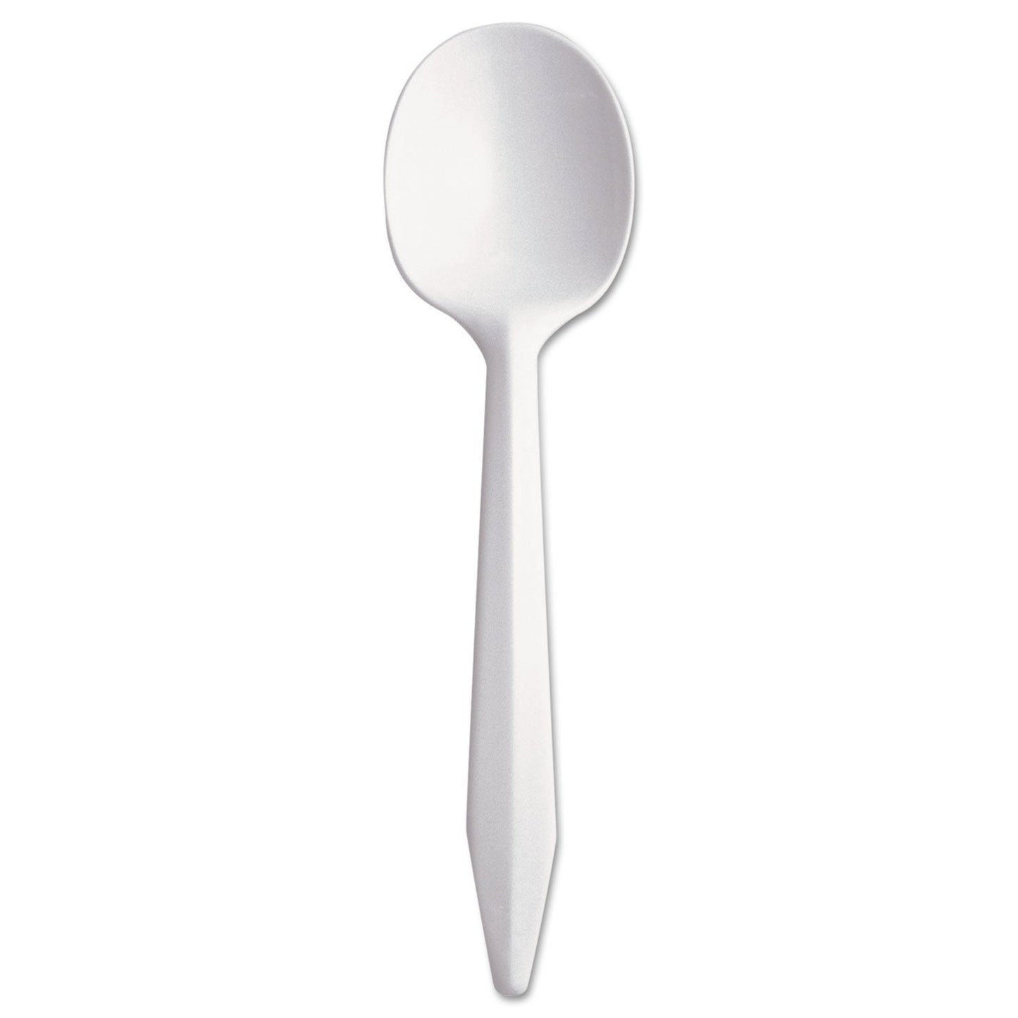 Dart Style Setter Mediumweight Plastic, Spoons, White, 5.6", 1000/Carton