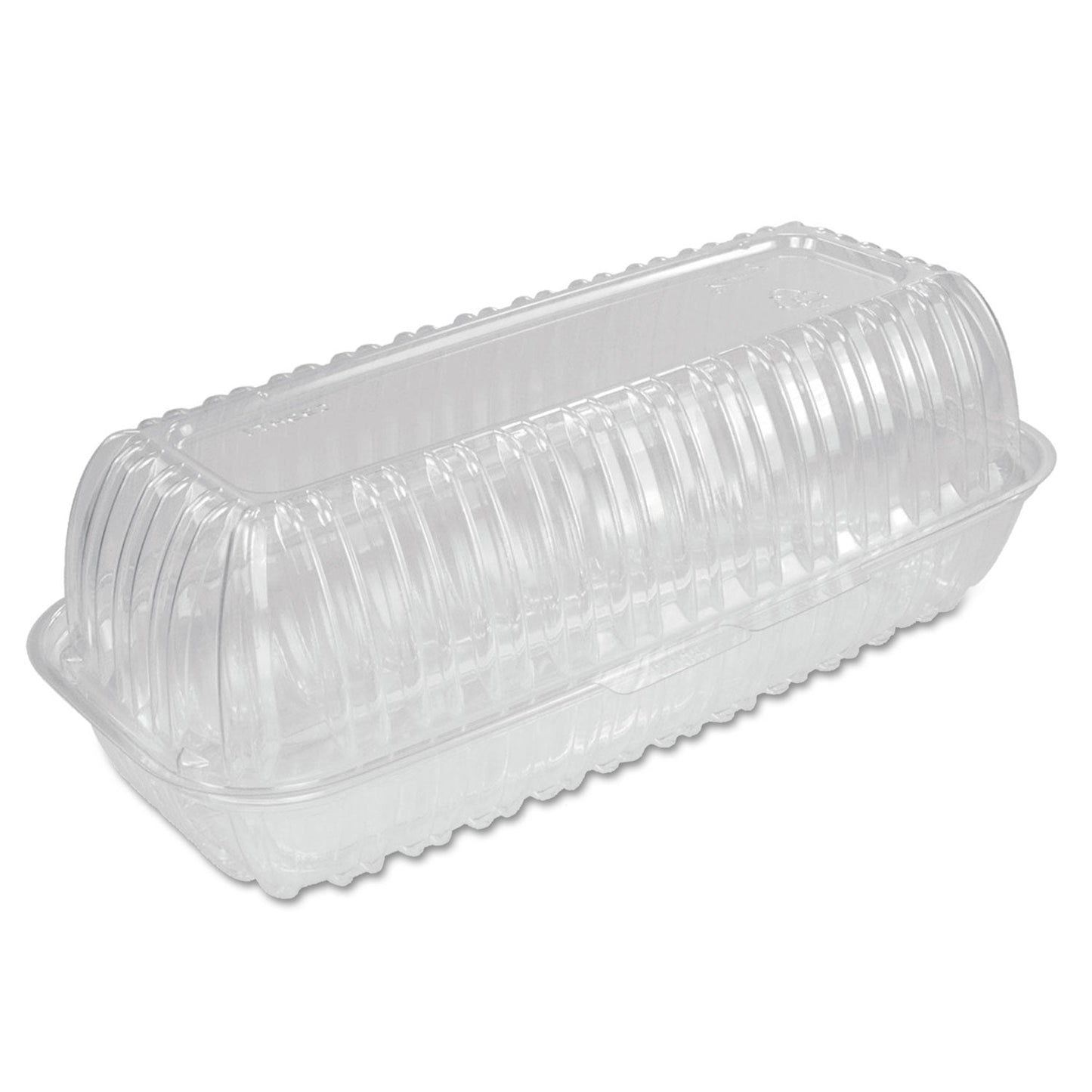 Dart Showtime Clear Hinged Containers, Hoagie Container, 29.9 oz, 5.1 x 9.9 x 3.5, Clear, Plastic, 100/Bag 2 Bags/Carton