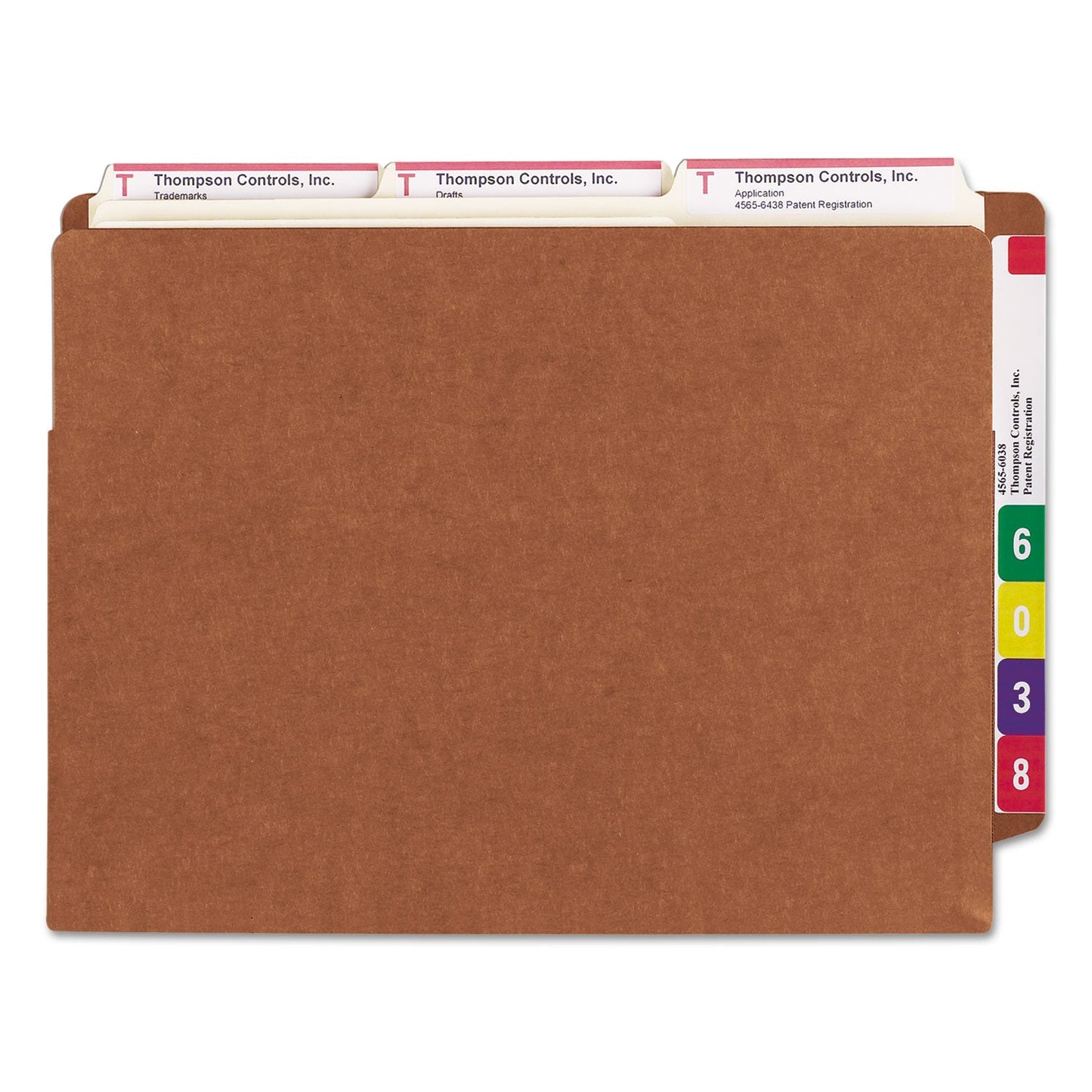 Smead Heavy-Duty Redrope End Tab TUFF Pockets, 3.5" Expansion, Letter Size, Redrope, 10/Box