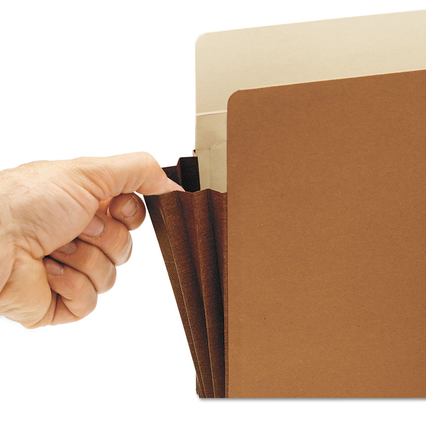 Smead Redrope Drop-Front End Tab File Pockets, Fully Lined 6.5" High Gussets, 5.25" Expansion, Legal Size, Redrope/Brown, 10/Box