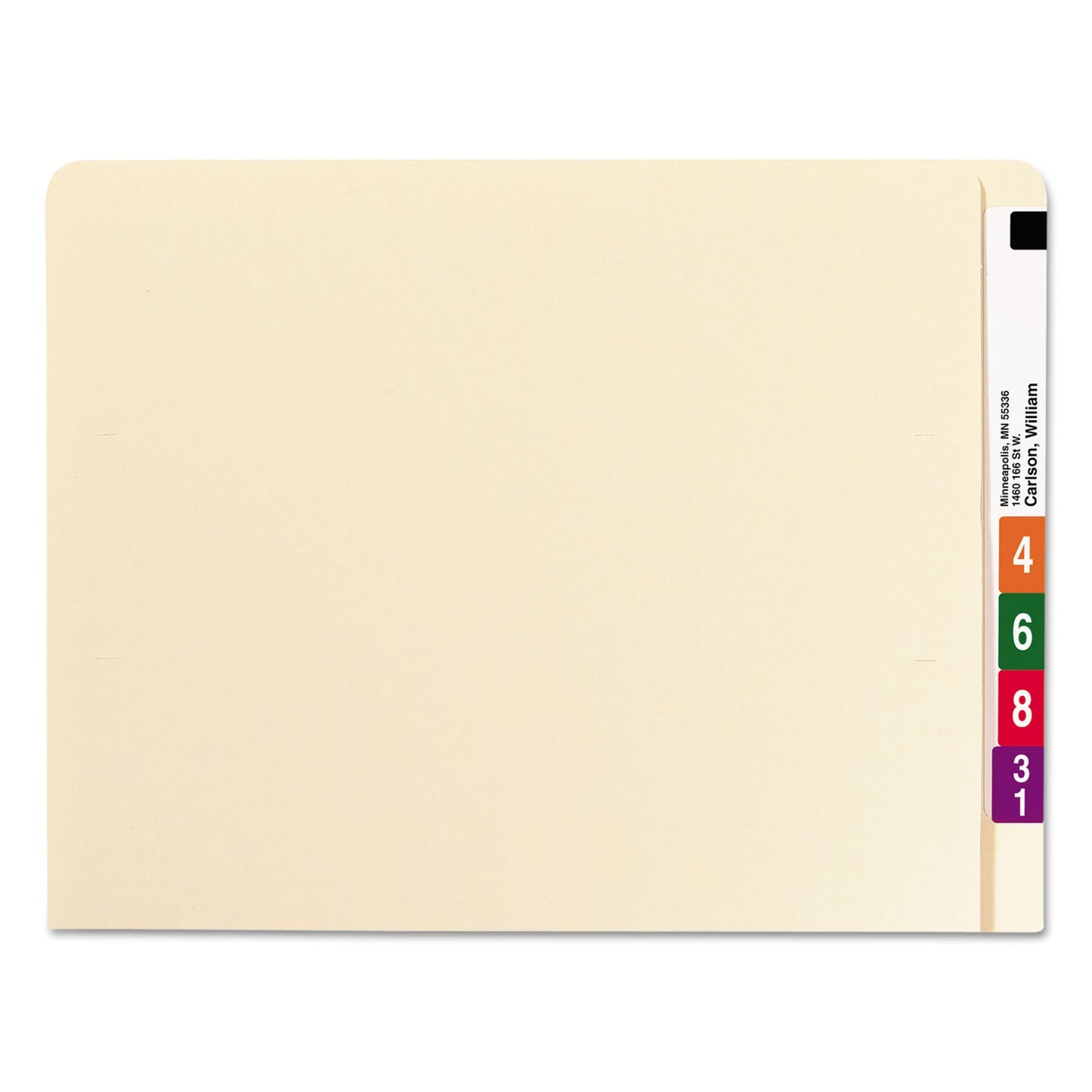 Smead Extended End Tab Manila Folders, Straight Tabs, Letter Size, 0.75" Expansion, Manila, 100/Box