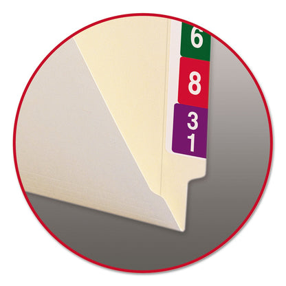 Smead Heavyweight Manila End Tab Folders, 9.5" High Front, Reinforced Straight Tabs, Legal Size, 0.75" Expansion, Manila, 100/Box