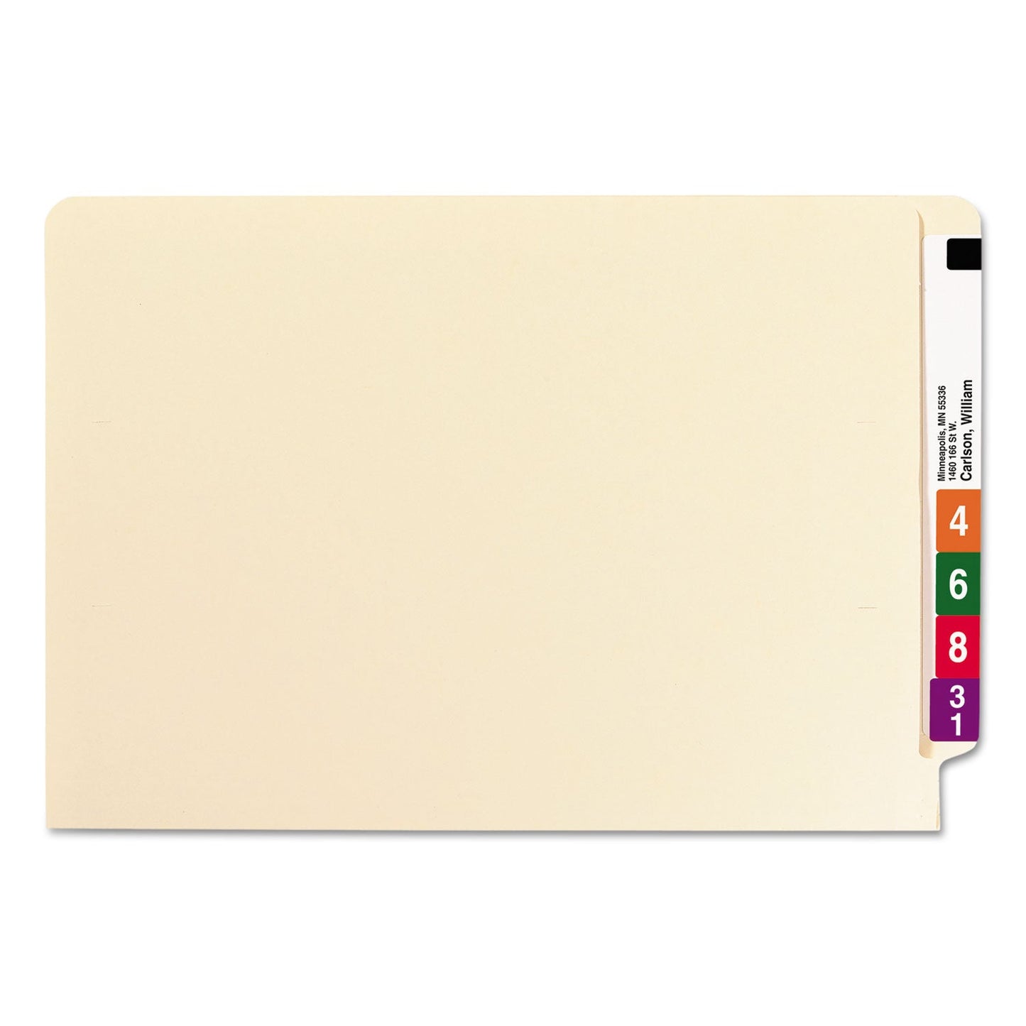 Smead Heavyweight Manila End Tab Folders, 9.5" High Front, Straight Tabs, Legal Size, 0.75" Expansion, Manila, 100/Box