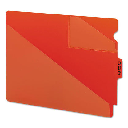 Smead End Tab Poly Out Guides, Two-Pocket Style, 1/3-Cut End Tab, Out, 8.5 x 11, Red, 50/Box