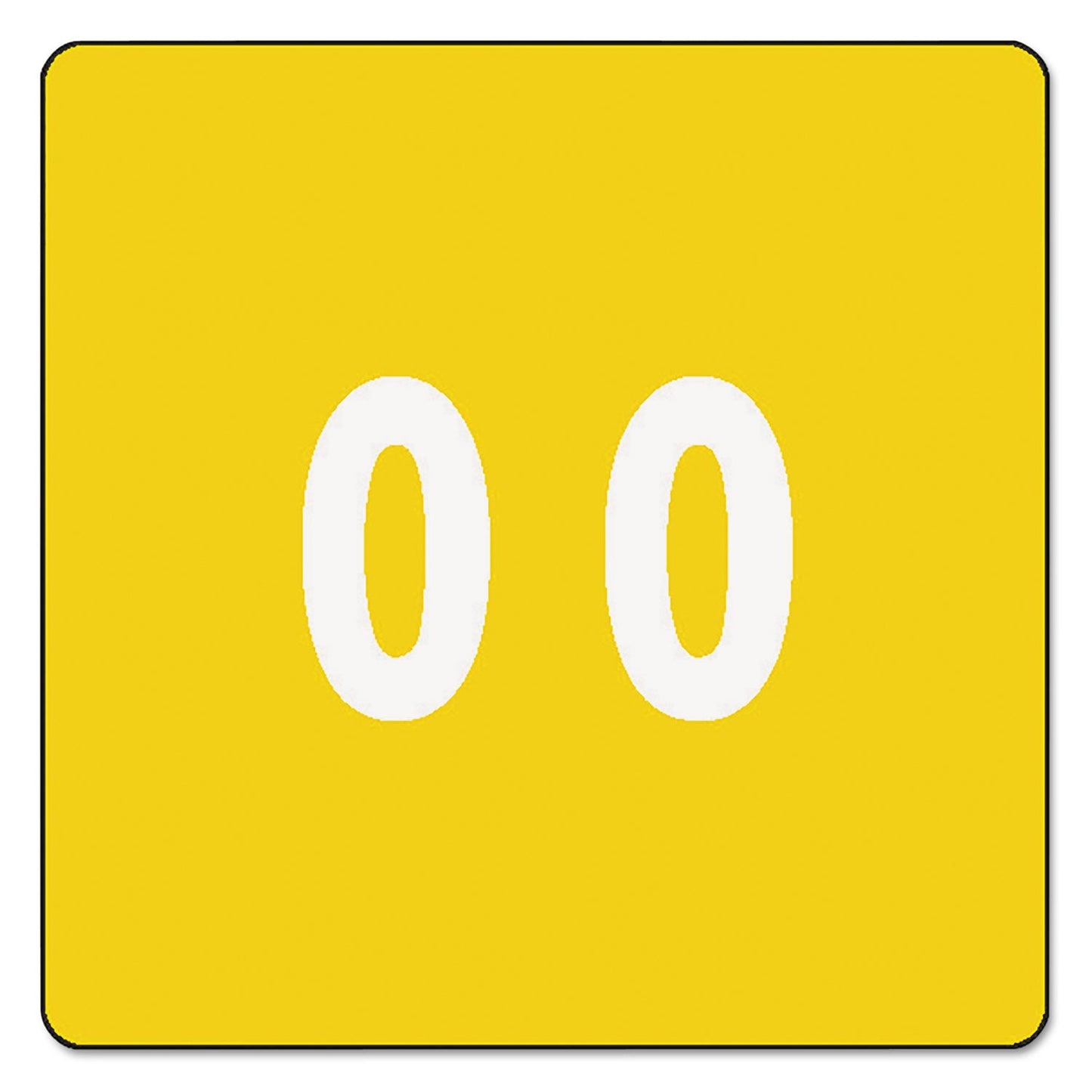 Smead Numerical End Tab File Folder Labels, 0, 1.5 x 1.5, Yellow, 250/Roll