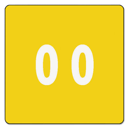 Smead Numerical End Tab File Folder Labels, 0, 1.5 x 1.5, Yellow, 250/Roll
