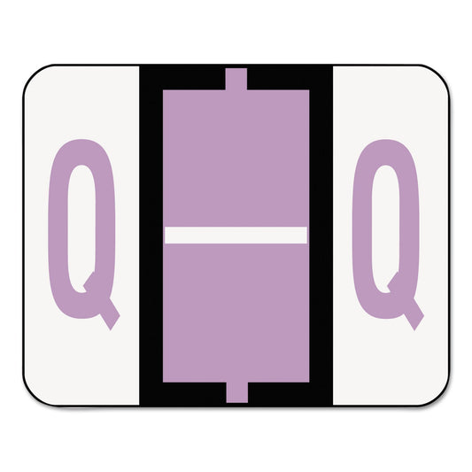 Smead A-Z Color-Coded End Tab Filing Labels, Q, 1 x 1.25, White, 500/Roll