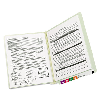 Smead Extra-Heavy Recycled Pressboard End Tab Folders, Straight Tabs, Letter Size, 2" Expansion, Gray-Green, 25/Box