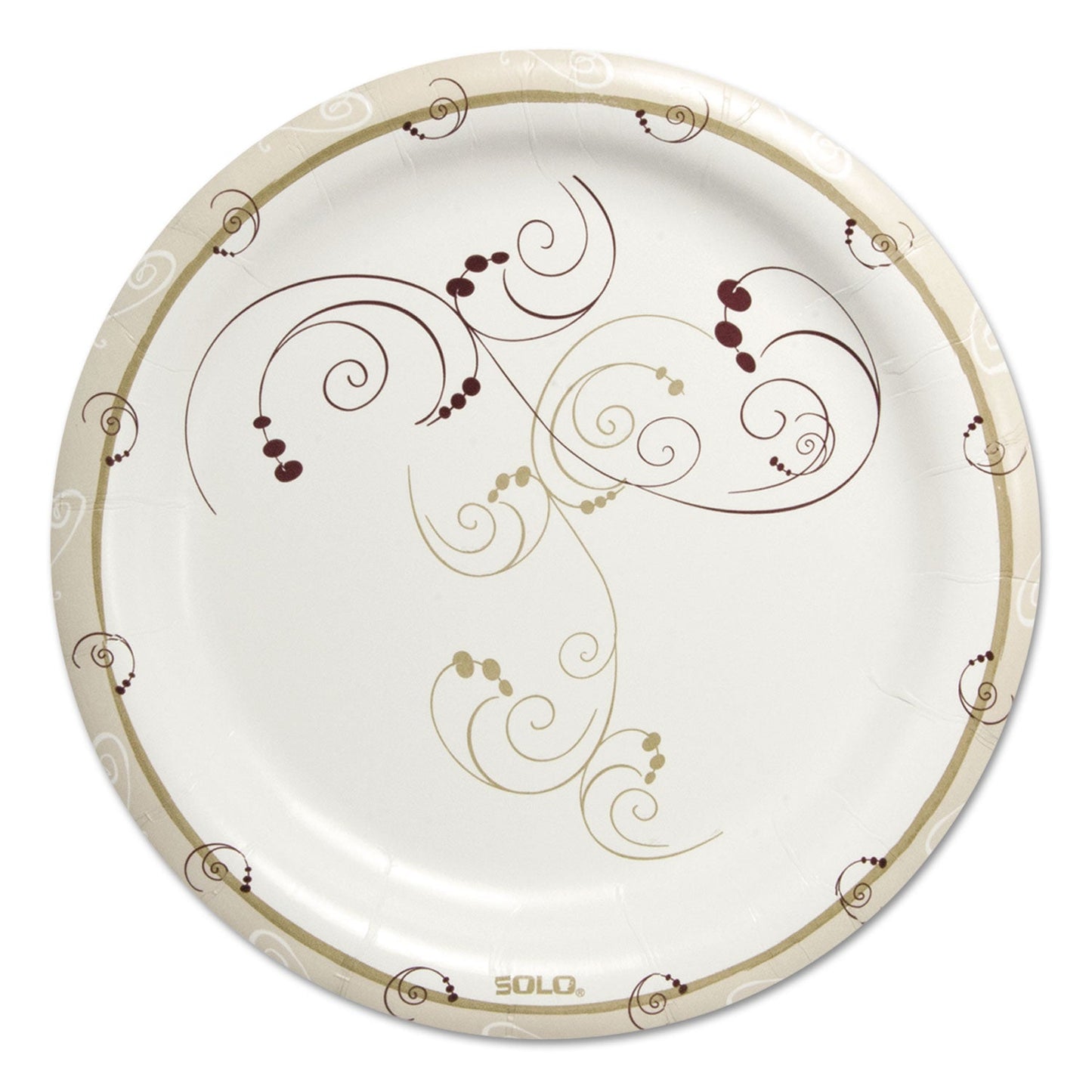 Dart Symphony Paper Dinnerware, Heavyweight Plate 9", Tan, 125/Pack, 4 Packs/Carton