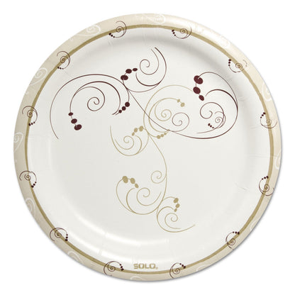 Dart Symphony Paper Dinnerware, Heavyweight Plate 9", Tan, 125/Pack, 4 Packs/Carton