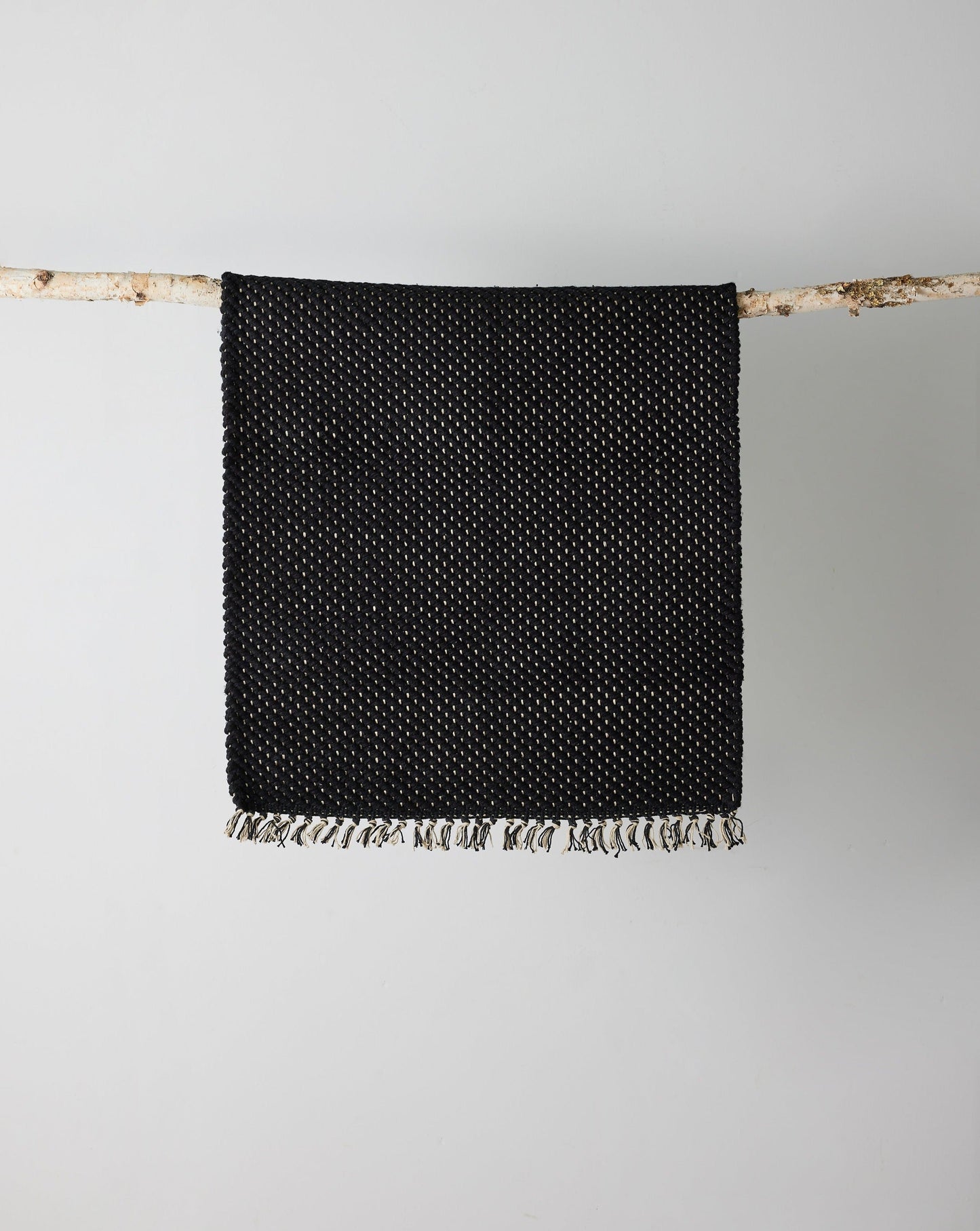 Herringbone Black Cotton Mat