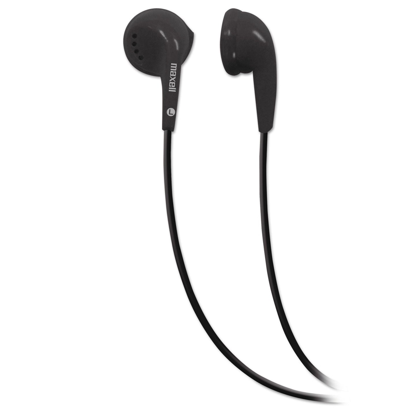 Maxell EB-95 Stereo Earbuds, 3 ft Cord, Black