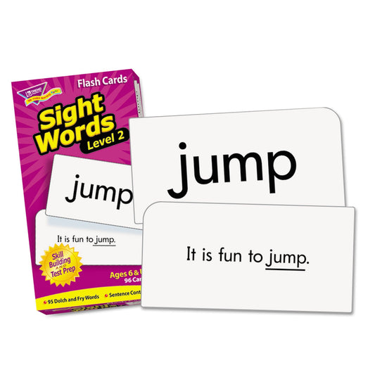 TREND Skill Drill Flash Cards, Sight Words Set 2, 3 x 6, Black and White, 97/Set