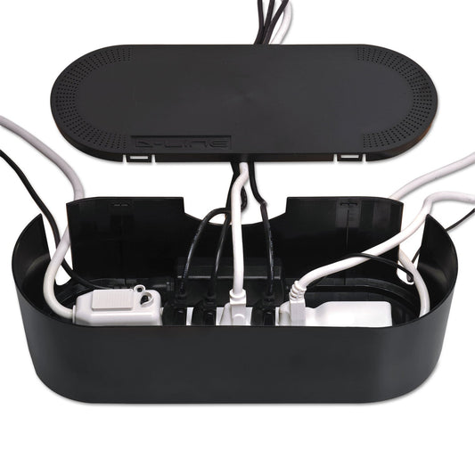D-Line Large Cable Tidy Units, 16.5" x 6.5" x 5.25", Black