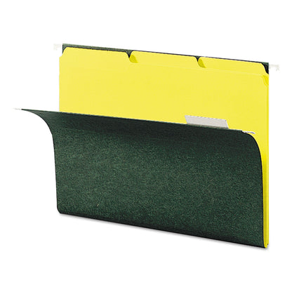 Smead Interior File Folders, 1/3-Cut Tabs: Assorted, Letter Size, 0.75" Expansion, Yellow, 100/Box