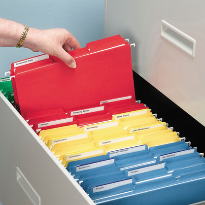 Smead Interior File Folders, 1/3-Cut Tabs: Assorted, Letter Size, 0.75" Expansion, Blue, 100/Box