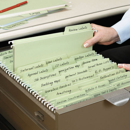 Smead FasTab Hanging Folders, Letter Size, 1/3-Cut Tabs, Moss, 20/Box