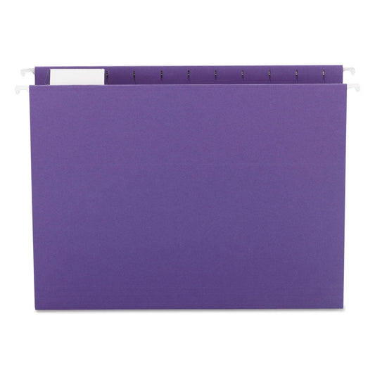 Smead Colored Hanging File Folders with 1/5 Cut Tabs, Letter Size, 1/5-Cut Tabs, Purple, 25/Box