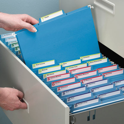 Smead FasTab Hanging Folders, Letter Size, 1/3-Cut Tabs, Blue, 20/Box