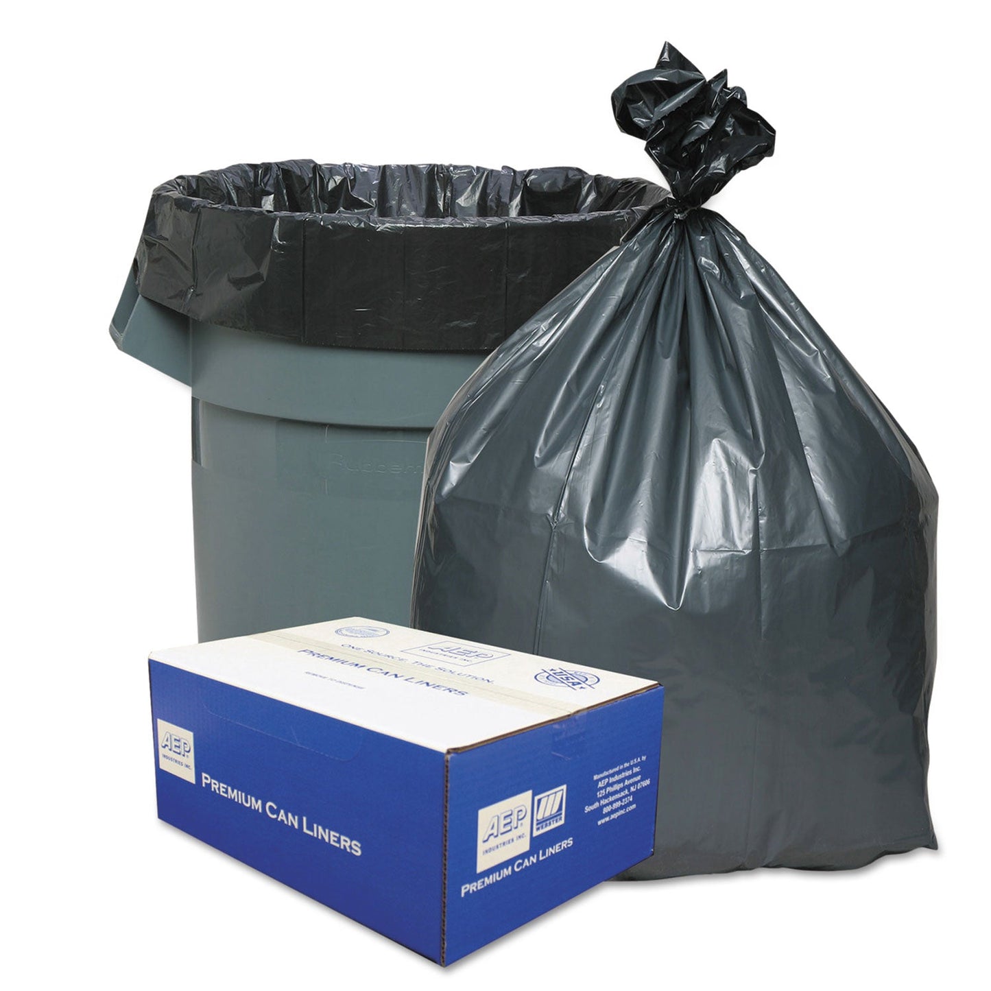 Platinum Plus Can Liners, 33 gal, 1.35 mil, 33" x 40", Gray, 100/Carton