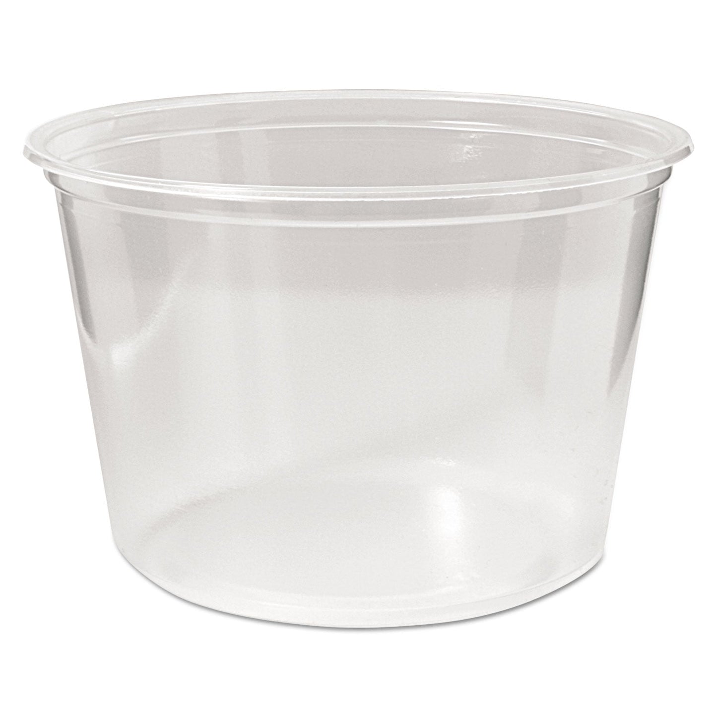 Fabri-Kal Microwavable Deli Containers, 16 oz, 4.6  x 3 h, Clear, Plastic, 500/Carton