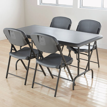 Iceberg IndestrucTable Industrial Folding Table, Rectangular Top, 1,200 lb Capacity, 60w x 30d x 29h, Charcoal