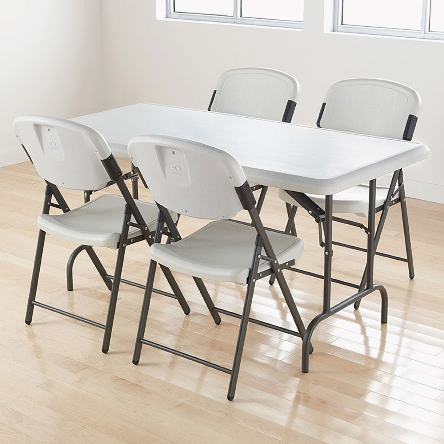 Iceberg IndestrucTable Industrial Folding Table, Rectangular Top, 1,200 lb Capacity, 60w x 30d x 29h, Platinum