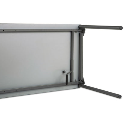 Iceberg Maxx Legroom Wood Folding Table, Rectangular Top, 72w x 30d x 29.5h, Gray/Charcoal
