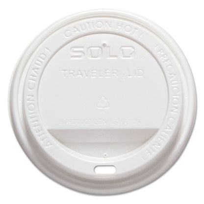 Dart Traveler Cappuccino Style Dome Lid, Polystyrene, Fits 10 oz to 24 oz Hot Cups, White, 100/Pack, 10 Packs/Carton