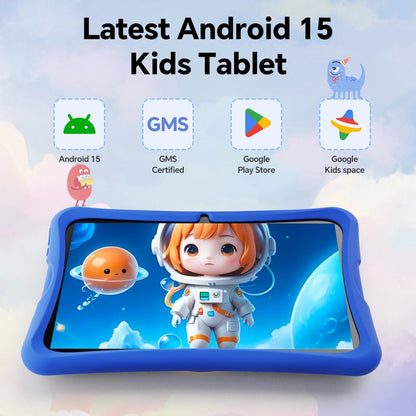 10.1 Inch Android 15 Kids Tablets 2025,6GB RAM + 64GB Rom,Parent Control Kids Education Children Tablet with Wifi,Kid-Proof Case,Blue