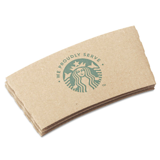 Starbucks Cup Sleeves, Fits 12, 16, 20 oz Hot Cups, Kraft, 1,380/Carton