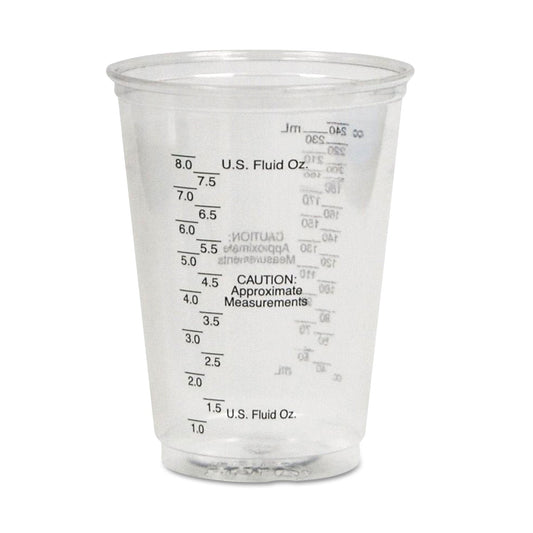 Dart Plastic Medical and Dental Cups, 10 oz, Clear, Graduated, 50/Bag, 20 Bags/Carton