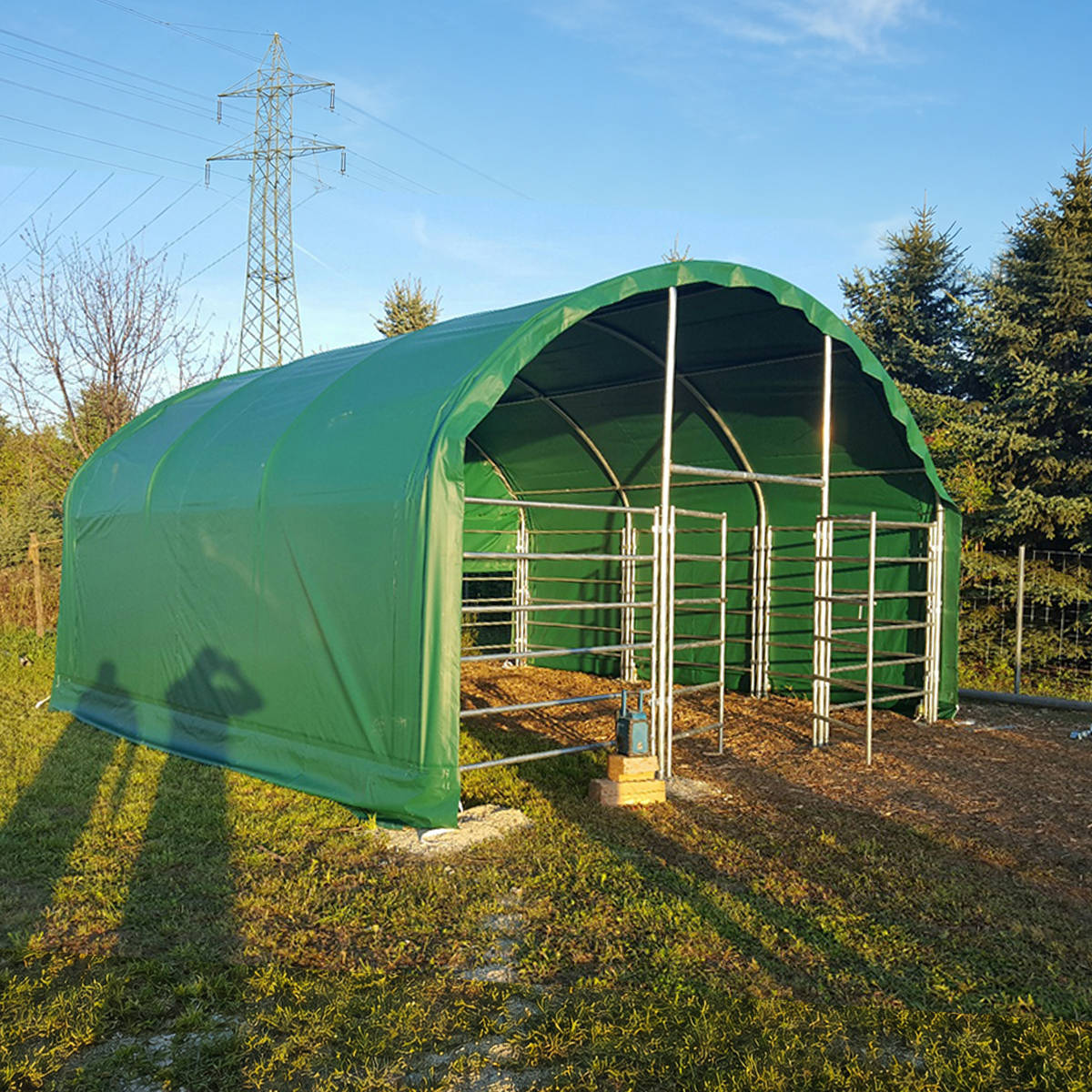 20' x 20' Livestock Corral Shelter with Front Door
