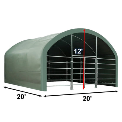 20' x 20' Livestock Corral Shelter with Front Door