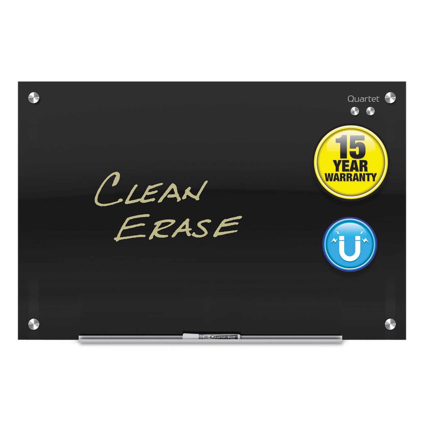 Quartet Infinity Black Glass Magnetic Marker Board, 72 x 48