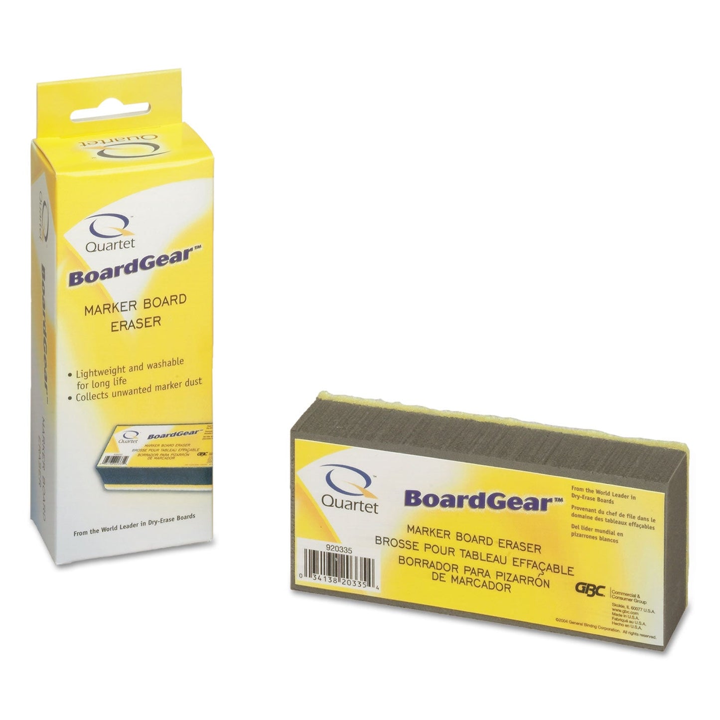 Quartet BoardGear Marker Board Eraser, 5" x 2.75" x 1.38"