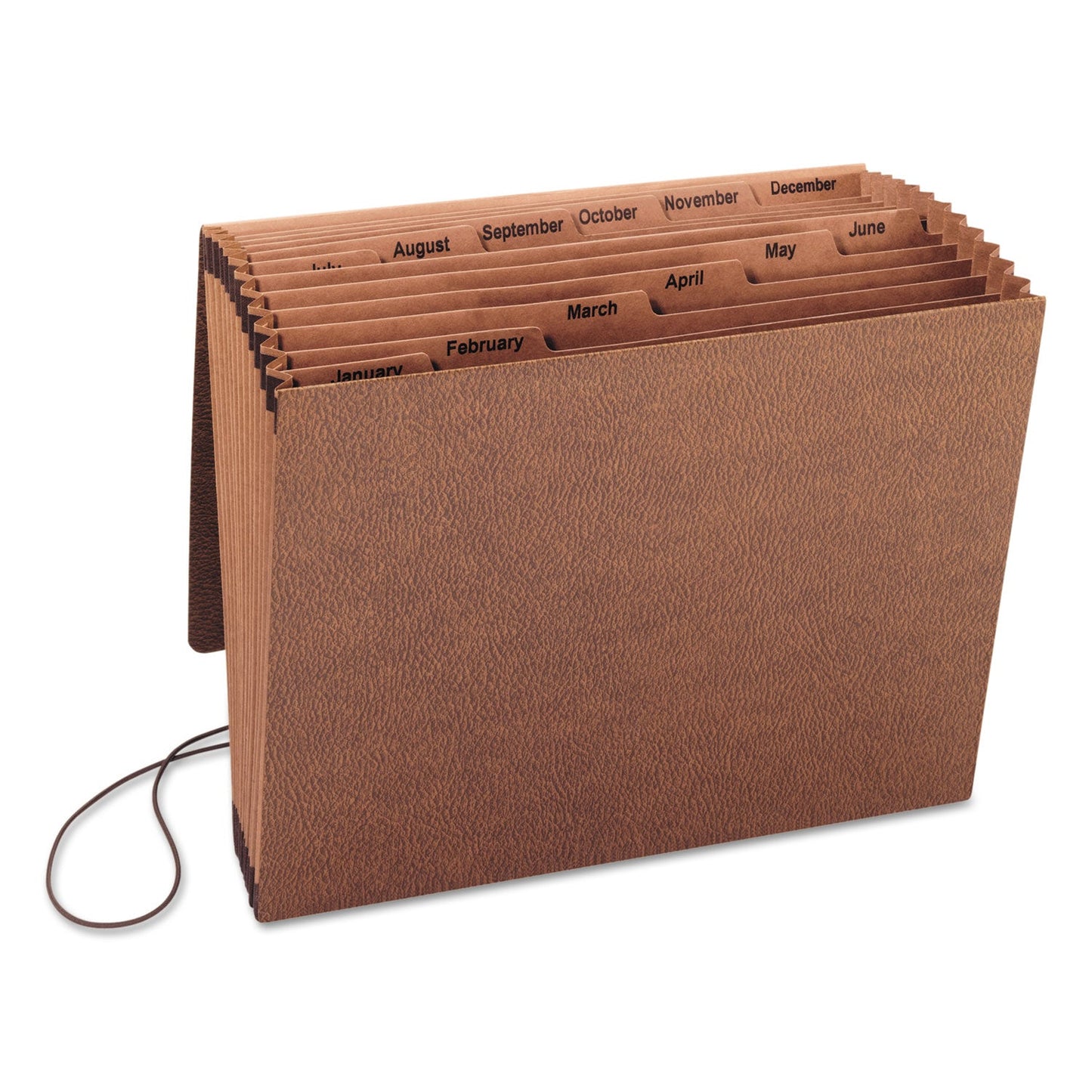Smead TUFF Expanding Wallet, 12 Sections, Elastic Cord Closure, 1/6-Cut Tabs, Letter Size, Redrope