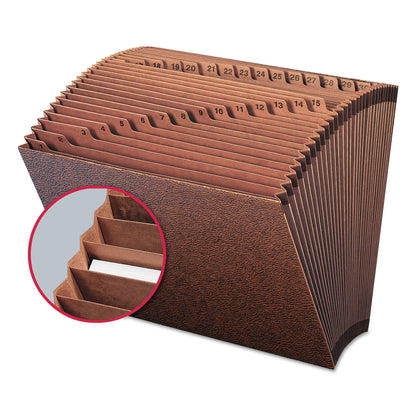 Smead TUFF Expanding Open-Top Stadium File, 31 Sections, 1/31-Cut Tabs, Letter Size, Redrope