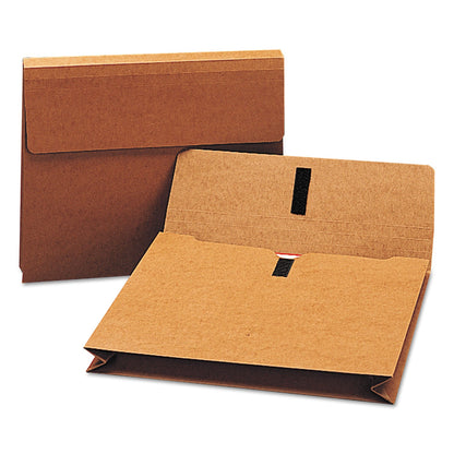 Smead Expanding Wallet with Hook and Loop Closure, 2" Expansion, 1 Section, Hook/Loop Closure, Letter Size, Redrope