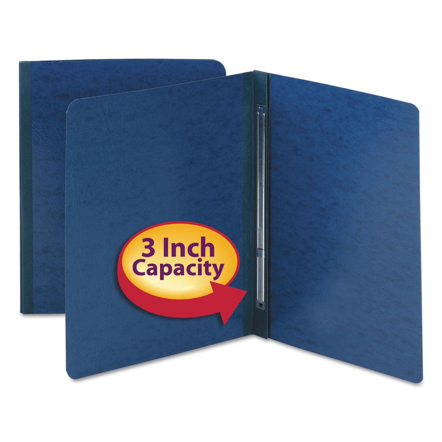 Smead Prong Fastener Premium Pressboard Report Cover, Two-Piece Prong Fastener, 3" Capacity, 8.5 x 11, Dark Blue/Dark Blue