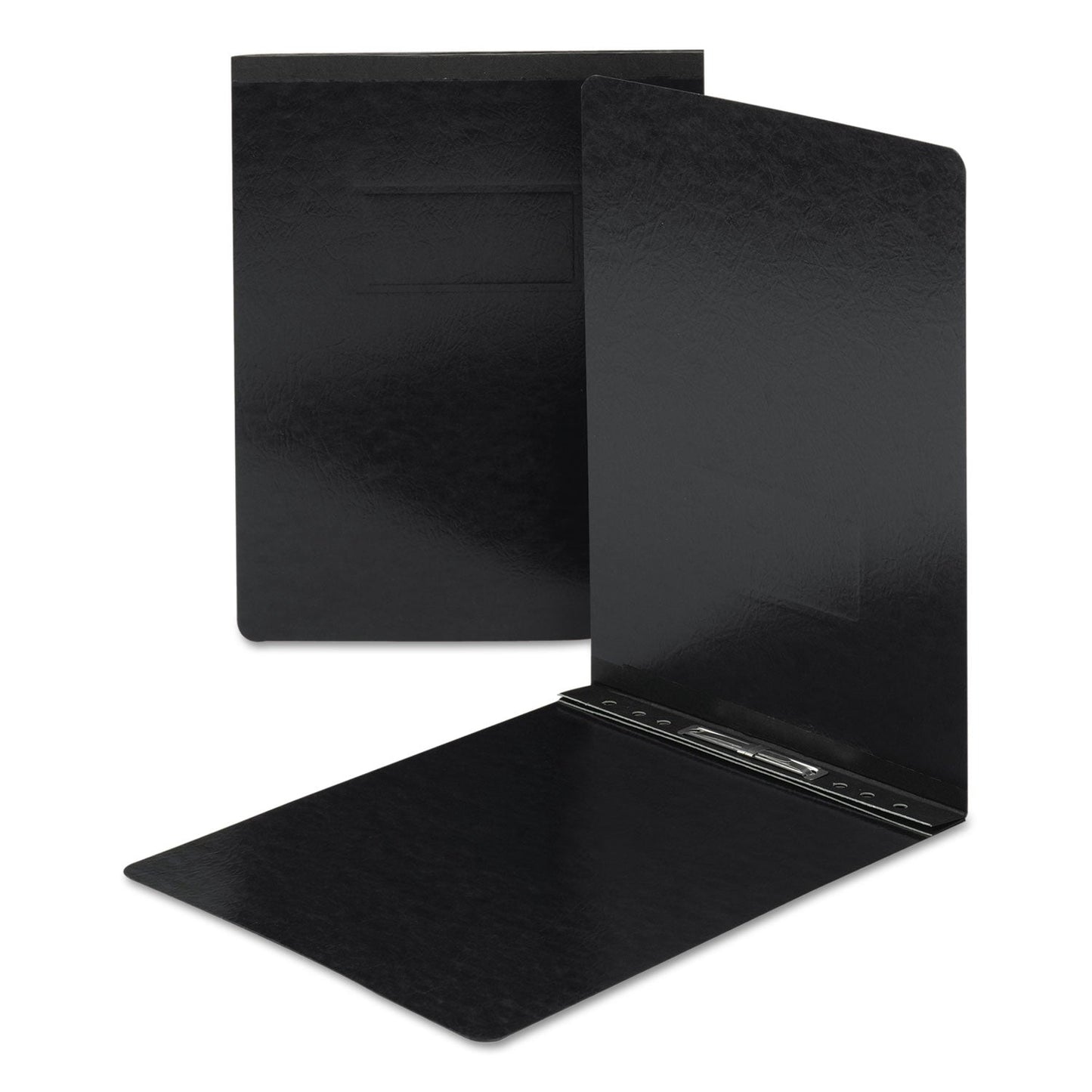 Smead Prong Fastener Premium Pressboard Report Cover, Two-Piece Prong Fastener, 2" Capacity,  8.5 x 11, Black/Black