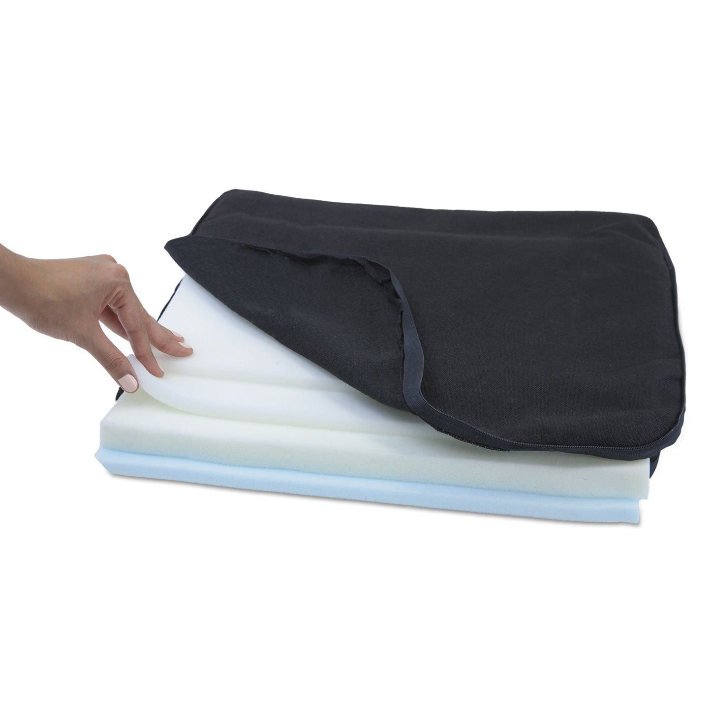 Master Caster The ComfortMakers Deluxe Seat/Back Cushion, Memory Foam, 17 x 2.75 x 17.5, Black