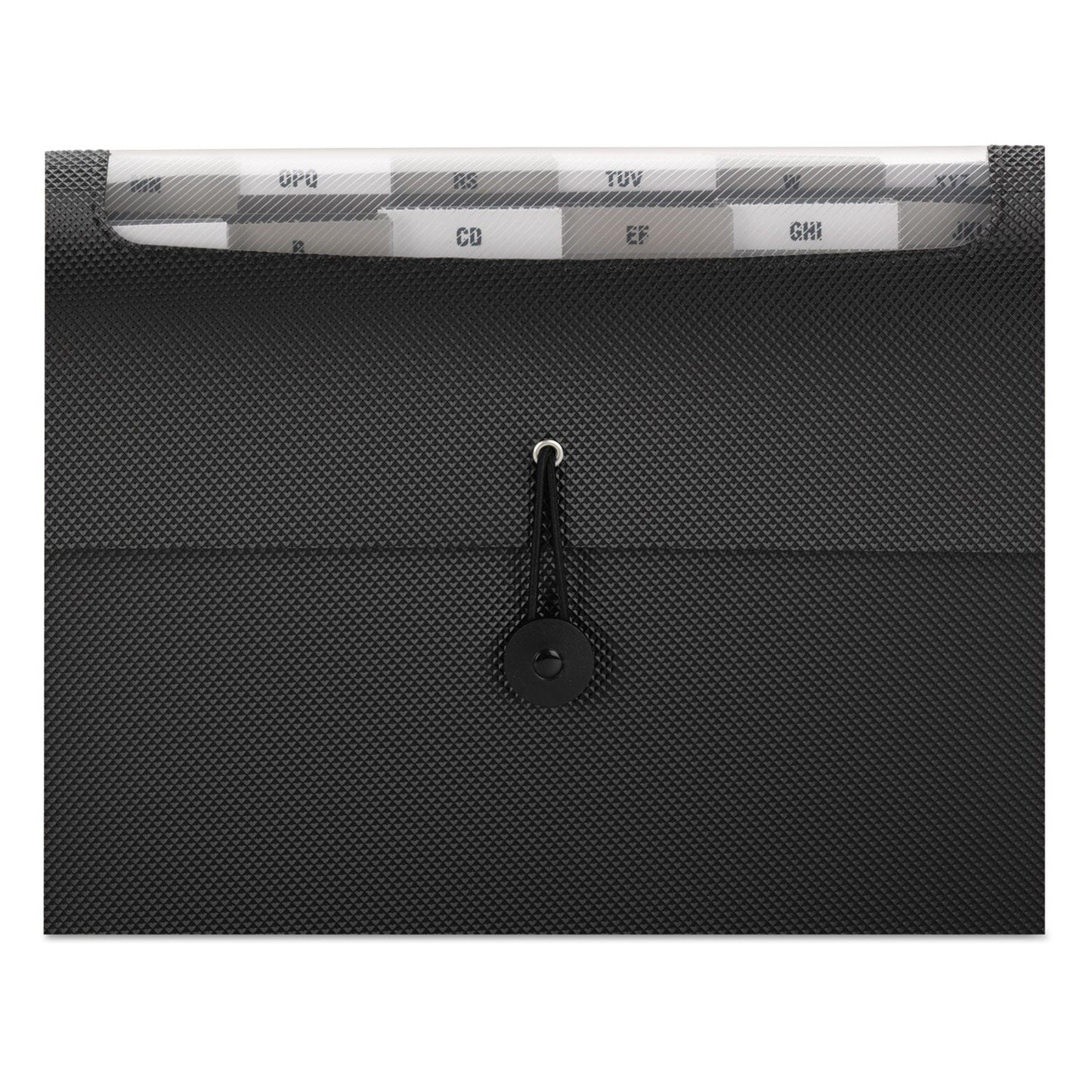 Smead Step Index Organizer, 12 Sections, Cord/Hook Closure, 1/6-Cut Tabs, Letter Size, Black