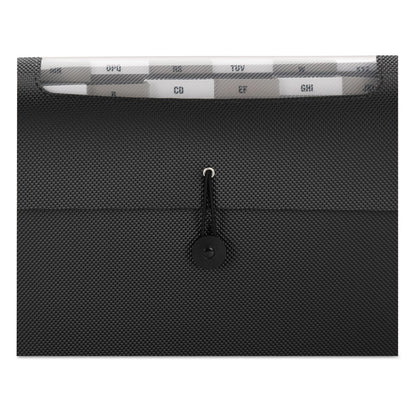 Smead Step Index Organizer, 12 Sections, Cord/Hook Closure, 1/6-Cut Tabs, Letter Size, Black
