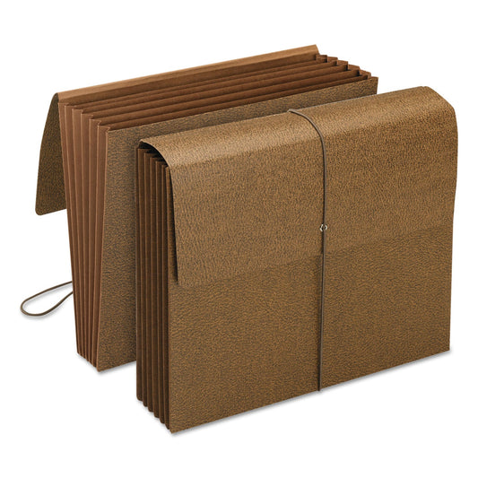 Smead Classic 5.25" Expansion Partition Wallet with Tyvek Gusset Top and Elastic Cord, 6 Sections, Letter Size, Redrope, 10/Box