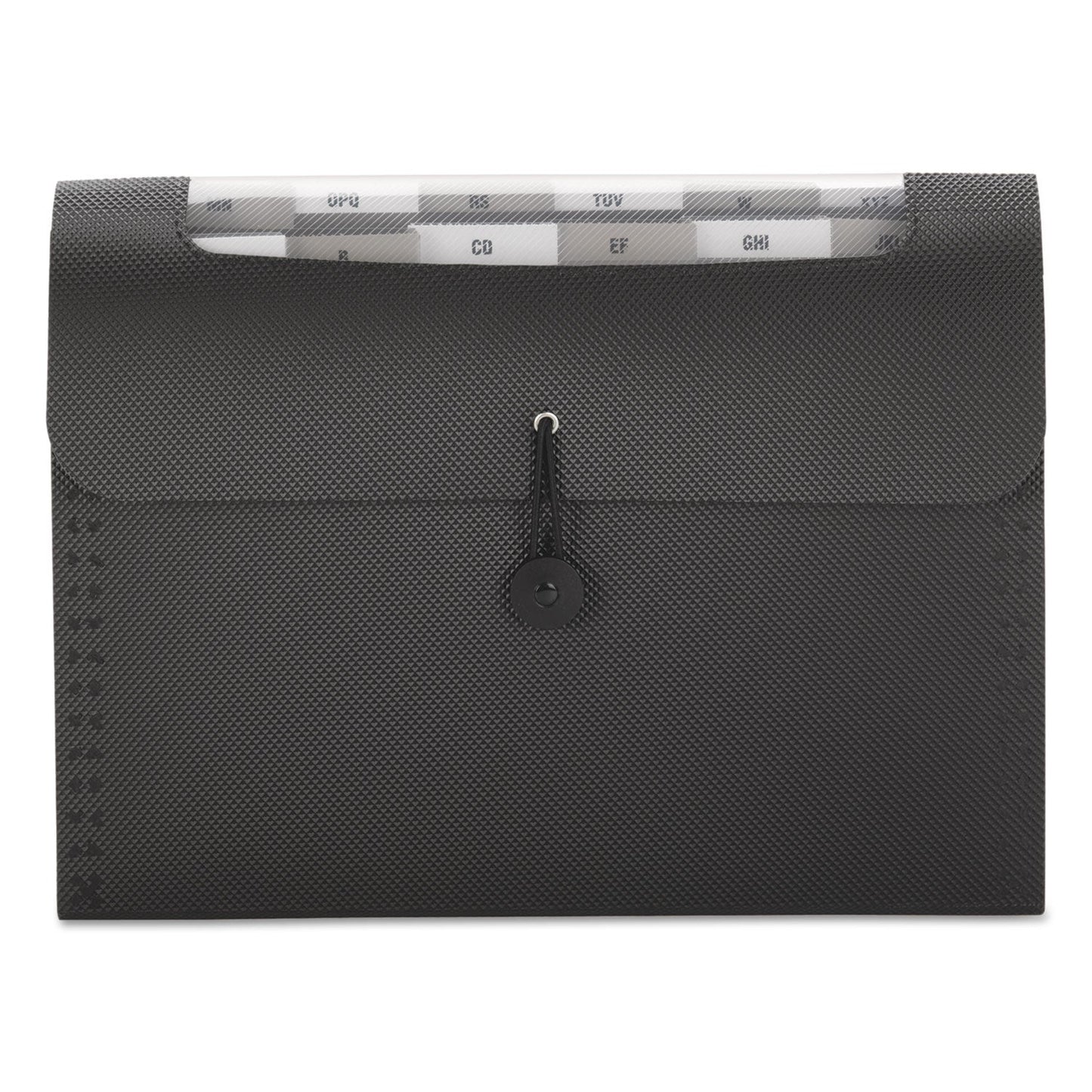 Smead Step Index Organizer, 12 Sections, Cord/Hook Closure, 1/6-Cut Tabs, Letter Size, Black