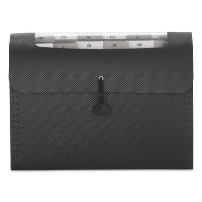 Smead Step Index Organizer, 12 Sections, Cord/Hook Closure, 1/6-Cut Tabs, Letter Size, Black
