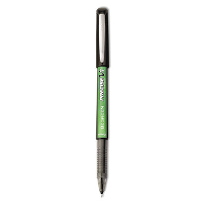 Pilot Precise V5 BeGreen Roller Ball Pen, Stick, Extra-Fine 0.5 mm, Black Ink, Black Barrel, Dozen