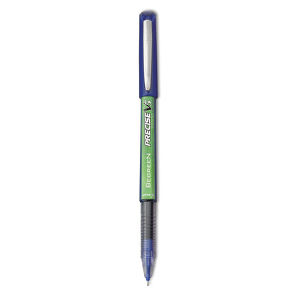 Pilot Precise V5 BeGreen Roller Ball Pen, Stick, Extra-Fine 0.5 mm, Blue Ink, Blue Barrel, Dozen
