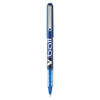 Pilot VBall Liquid Ink Roller Ball Pen, Stick, Extra-Fine 0.5 mm, Blue Ink, Blue Barrel, Dozen
